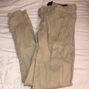 Calvin Klein Tan cargo cropped skinny pants